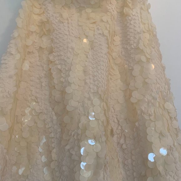 NWT Nicole Miller NYC Cream Cocktail Sequin Dress - Picture 4 of 11